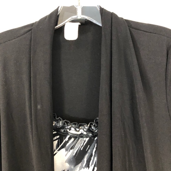 Perseption Concepts black blouse Sz M sewn in Tank - Picture 2 of 6